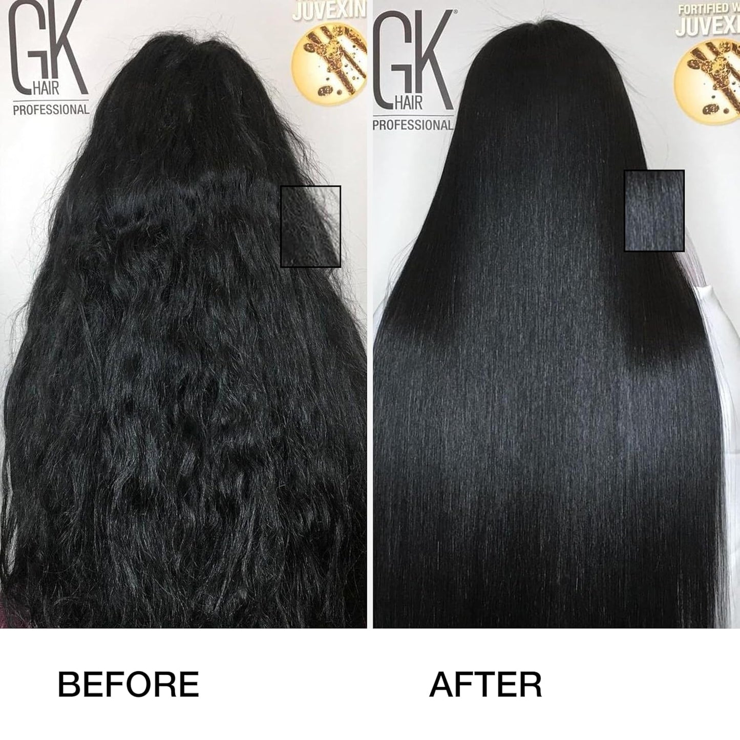 GK HAIR The Best Smoothing Keratin Treatment Professional Brazilian Blowout Complex for Silky Smooth & Frizz-Free Hair Temporary Straightening Long Lasting Shine -10.1 Fl Oz