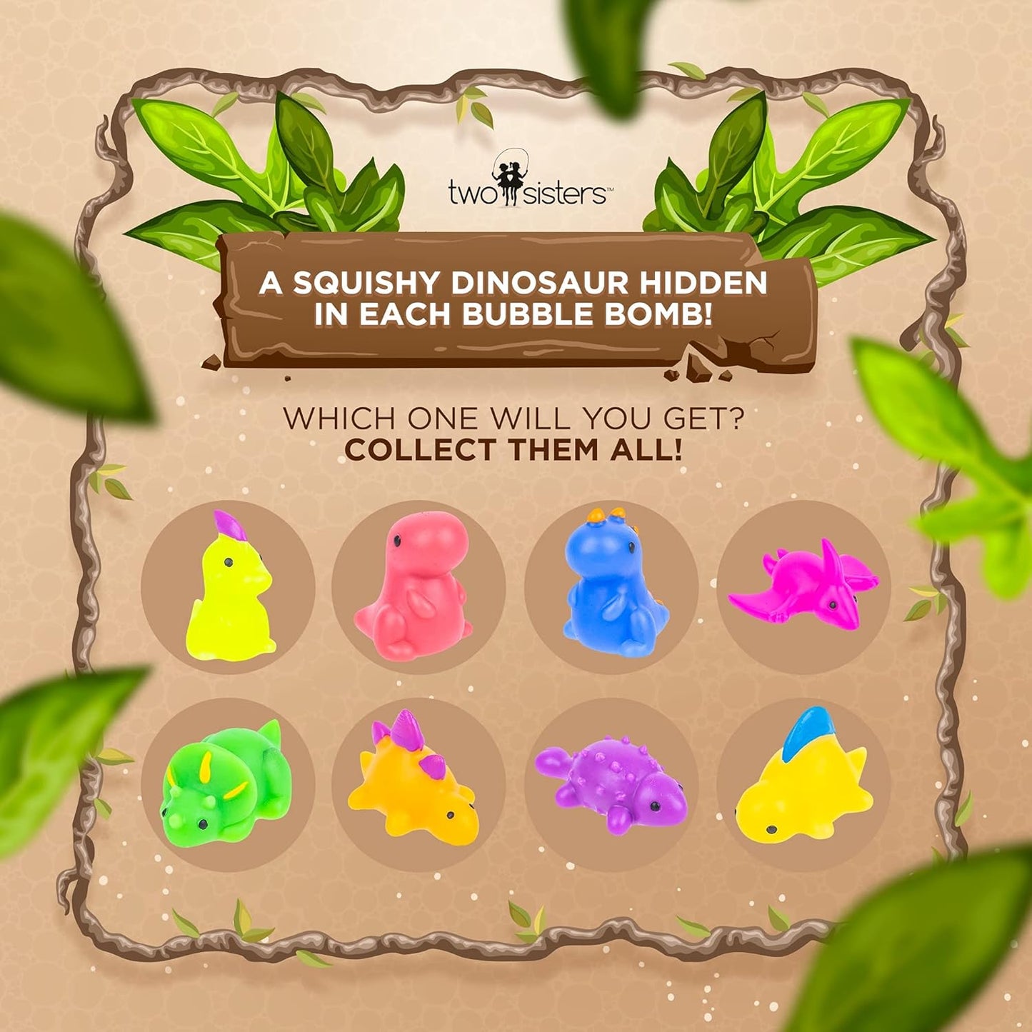 Dinosaur Bath Bombs for Kids and Toddlers with Surprise Toys Inside - Incredible Scents, USA Made, Safe Ingredients, Won't Stain Tub, 1 Pack for Boys and Girls Bubble Treats by Two Sisters