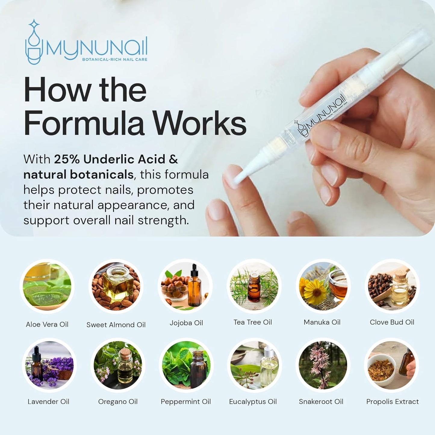 Nail Care/Conditioning Pen – Botanical Oils for Healthy, Clear-Looking Toenails and Fingernails – Fast Precision Brush Application Nail Repair Pen, Appearance of Clear Nails - Pack of 6