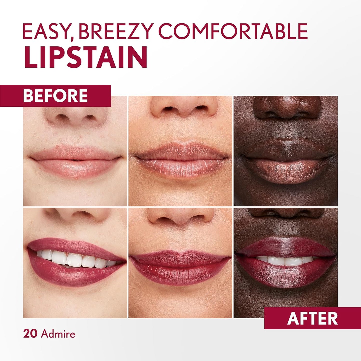 COVERGIRL Outlast, 20 Admire, Lipstain, Smooth Application, Precise Pen-Like Tip, Transfer-Proof, Satin Stained Finish, Vegan Formula, 0.06oz