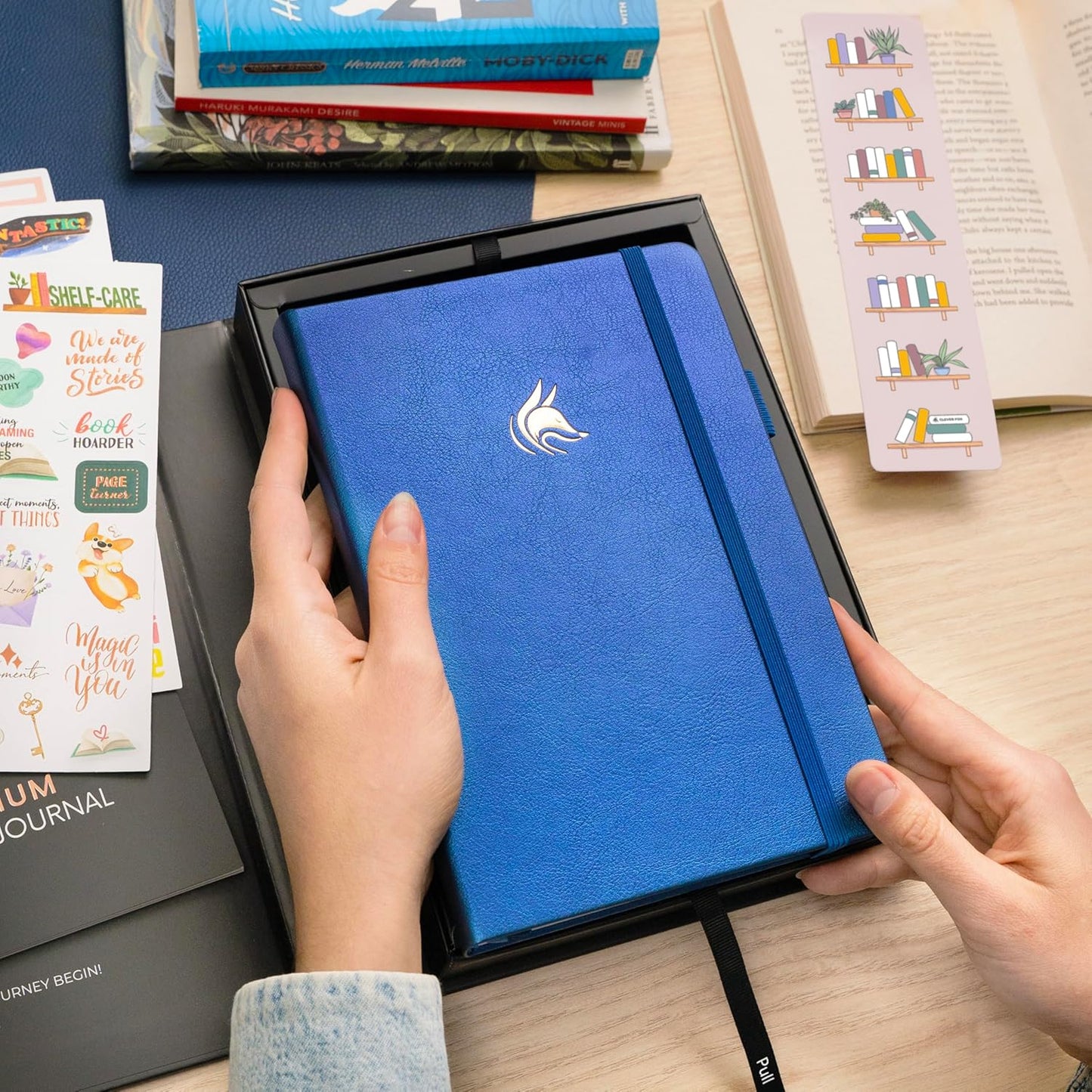 Clever Fox Reading Journal Premium – Review Log Notebook with Reading Tracker – Gifts & Accessories for Book Lovers, Adults & Kids (Mystic Blue)