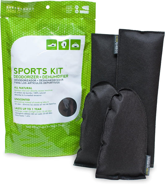 Ever Bamboo Sports Kit Deodorizer Bag Set w/Natural Bamboo Charcoal