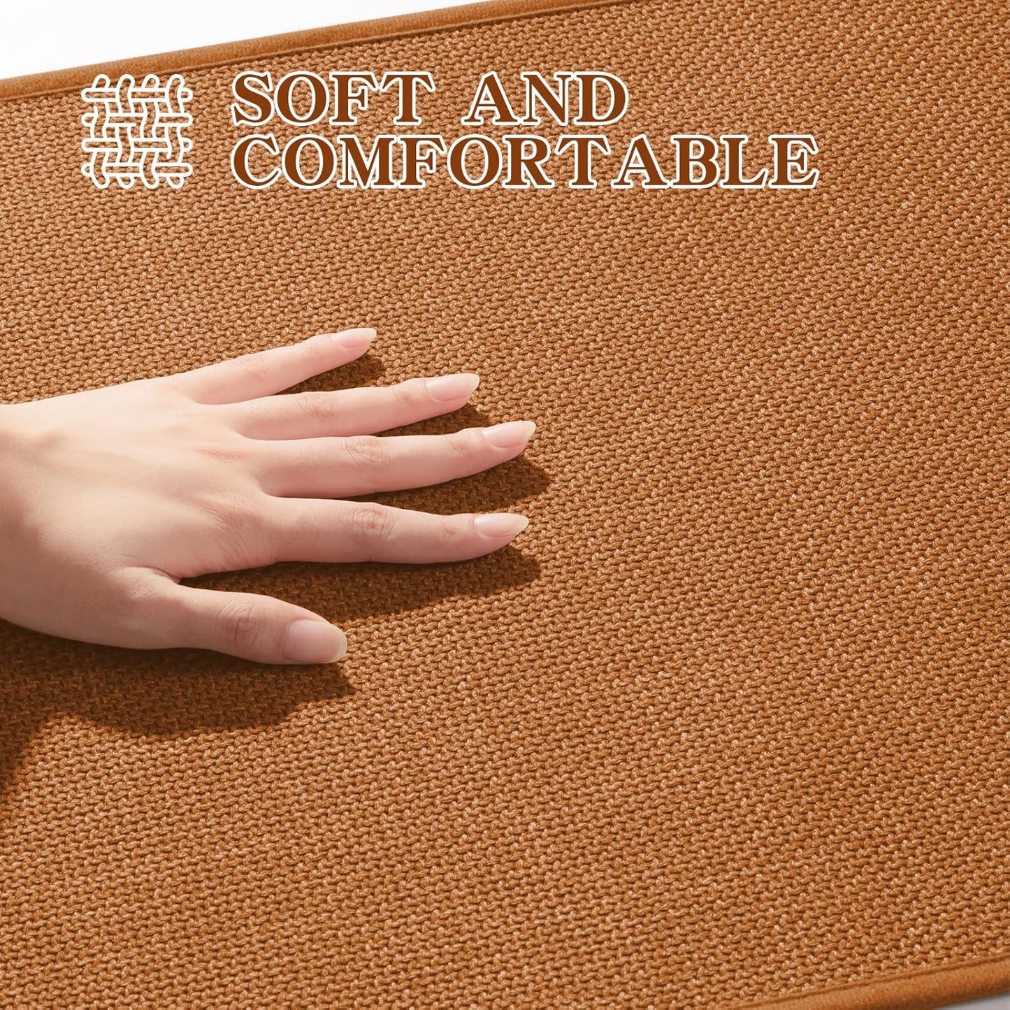 chakme Bathroom Rugs Mat 59x24, Ultra Thin Non Slip Bath Mat Large Quick Dry Absorbent Bath Mat for Bathroom Floor, (Orange, 59"x24")