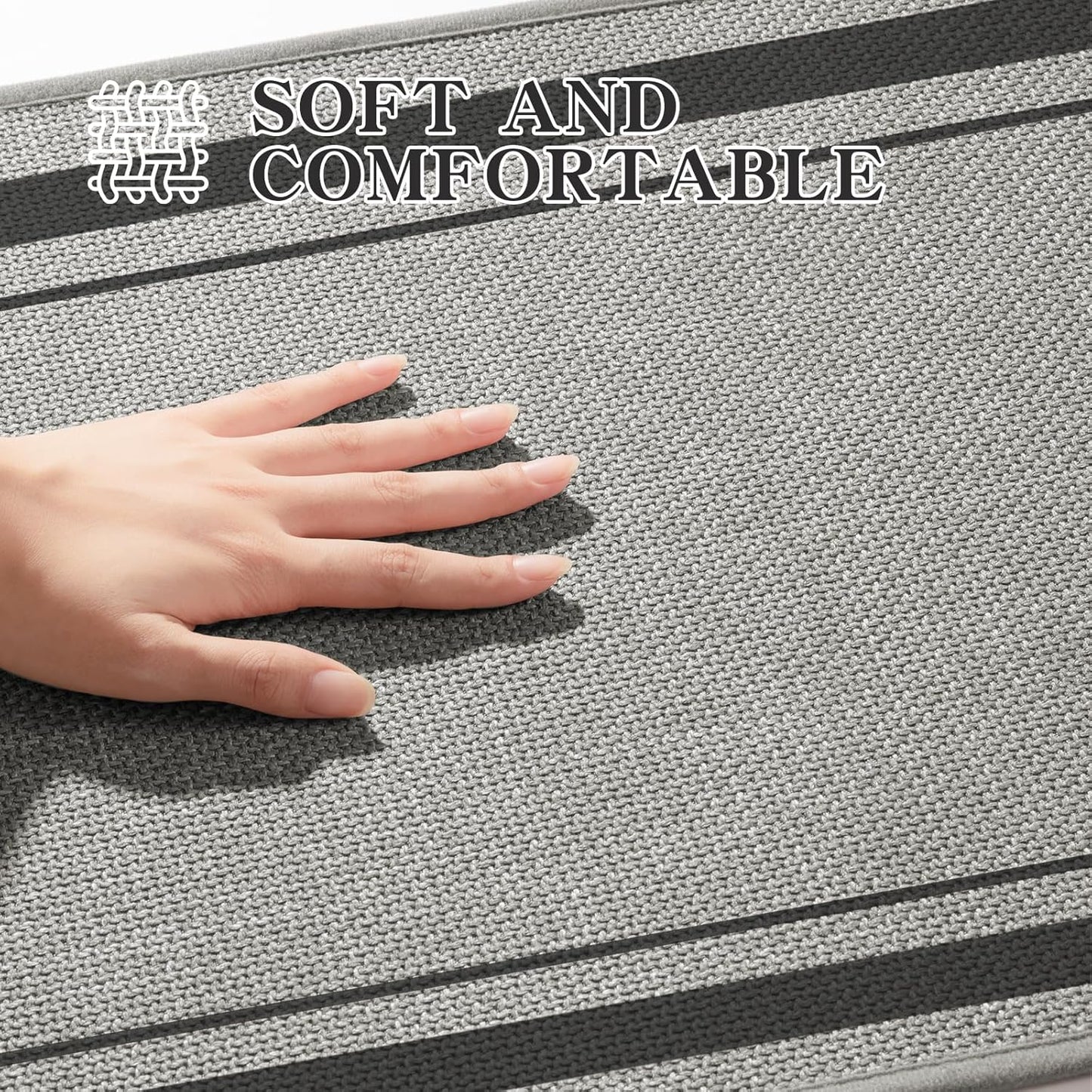 chakme Bathroom Rugs Mat 47x17, Ultra Thin Non Slip Bath Rug Runner Quick Dry Absorbent Bath Mat for Bathroom, (Dark Grey, 47"x17")