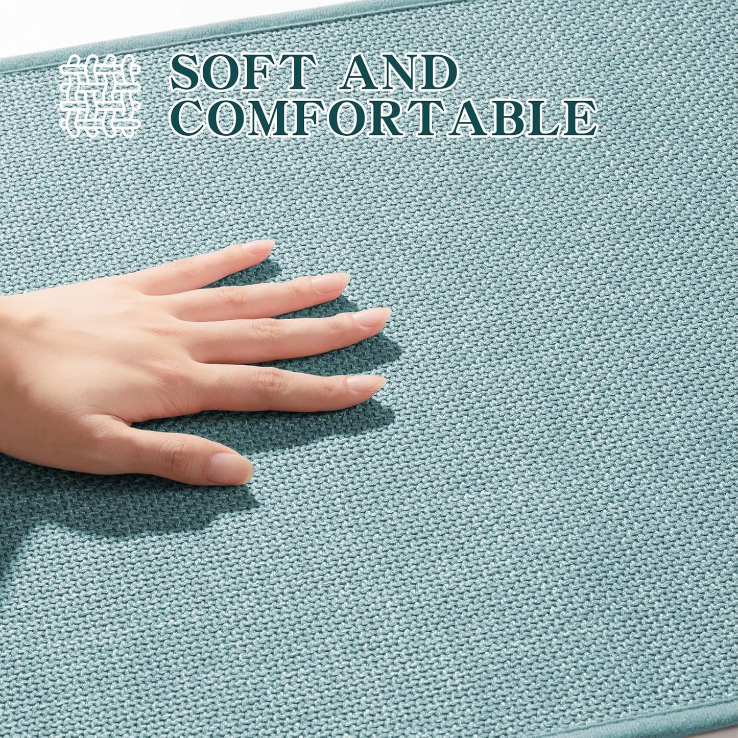 chakme Bathroom Rugs Mat 36x25, Ultra Thin Non Slip Bath Mat Large Quick Dry Absorbent Bath Mat for Bathroom Floor, (Navy Blue, 36"x25")