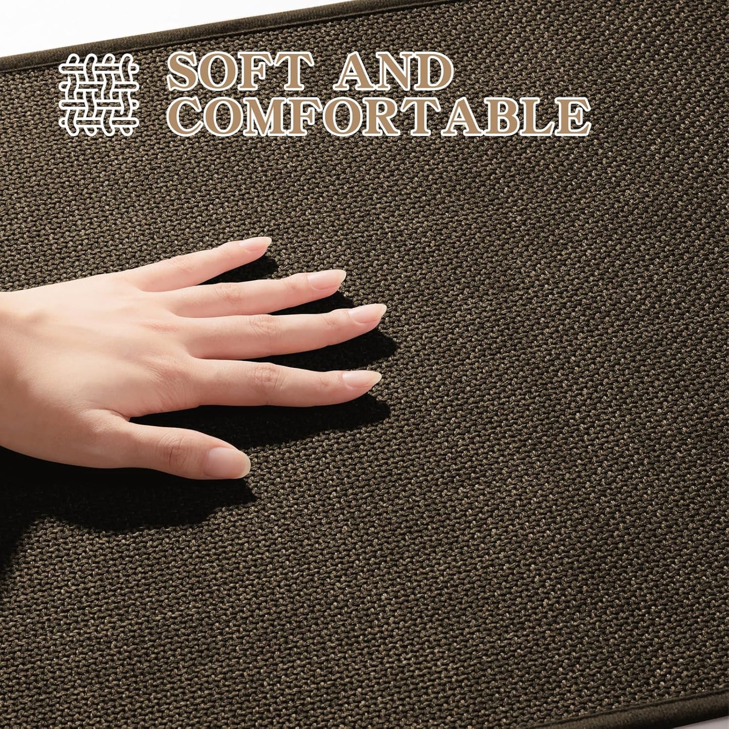 chakme Bathroom Rugs Mat 32x17, Ultra Thin Non Slip Bath Mat Quick Dry Absorbent Bath Mat for Bathroom Floor, (Brown, 32"x17")