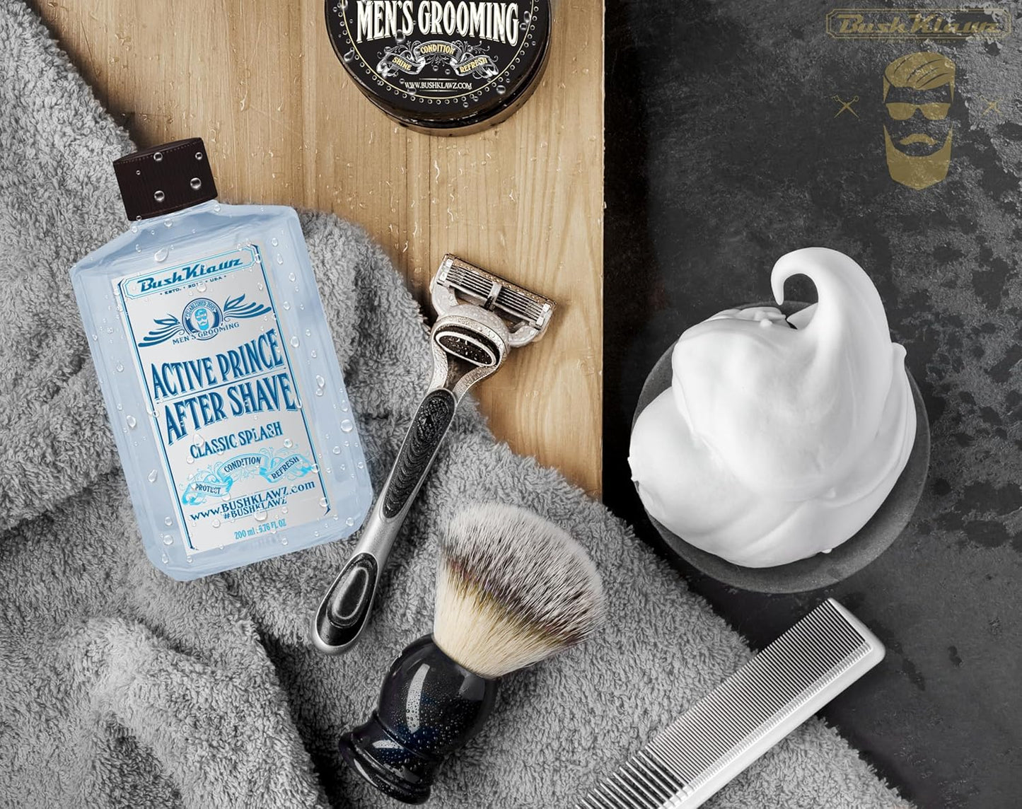 Classic Refreshing Cooling Soothing Barbershop After Shave Lotion Balm Toner Splash Active Prince Satisfy all Types of Viking Cannon Black Prime AfterShave Tonic Cologne