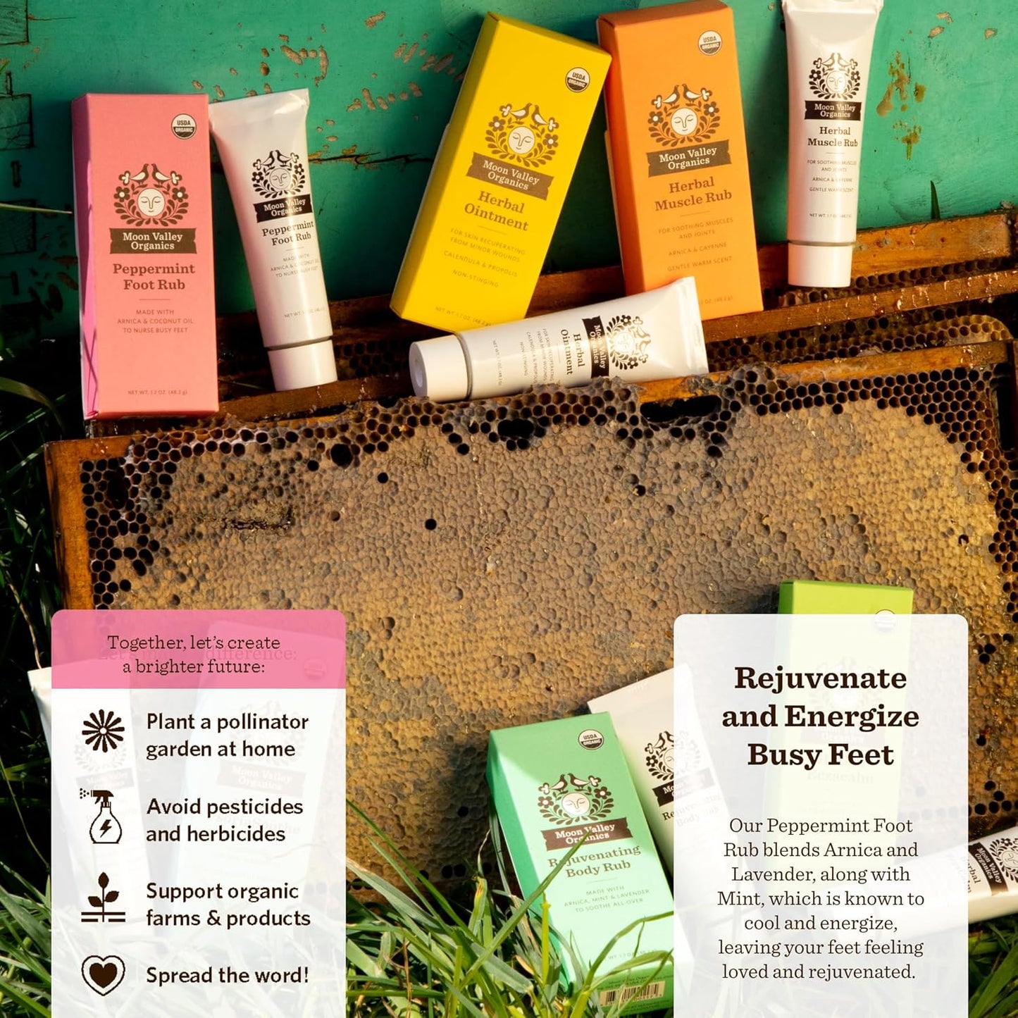 Moon Valley Organics Peppermint Foot Balm – Organic Cooling Foot Rub with Lavender, Arnica and Mint