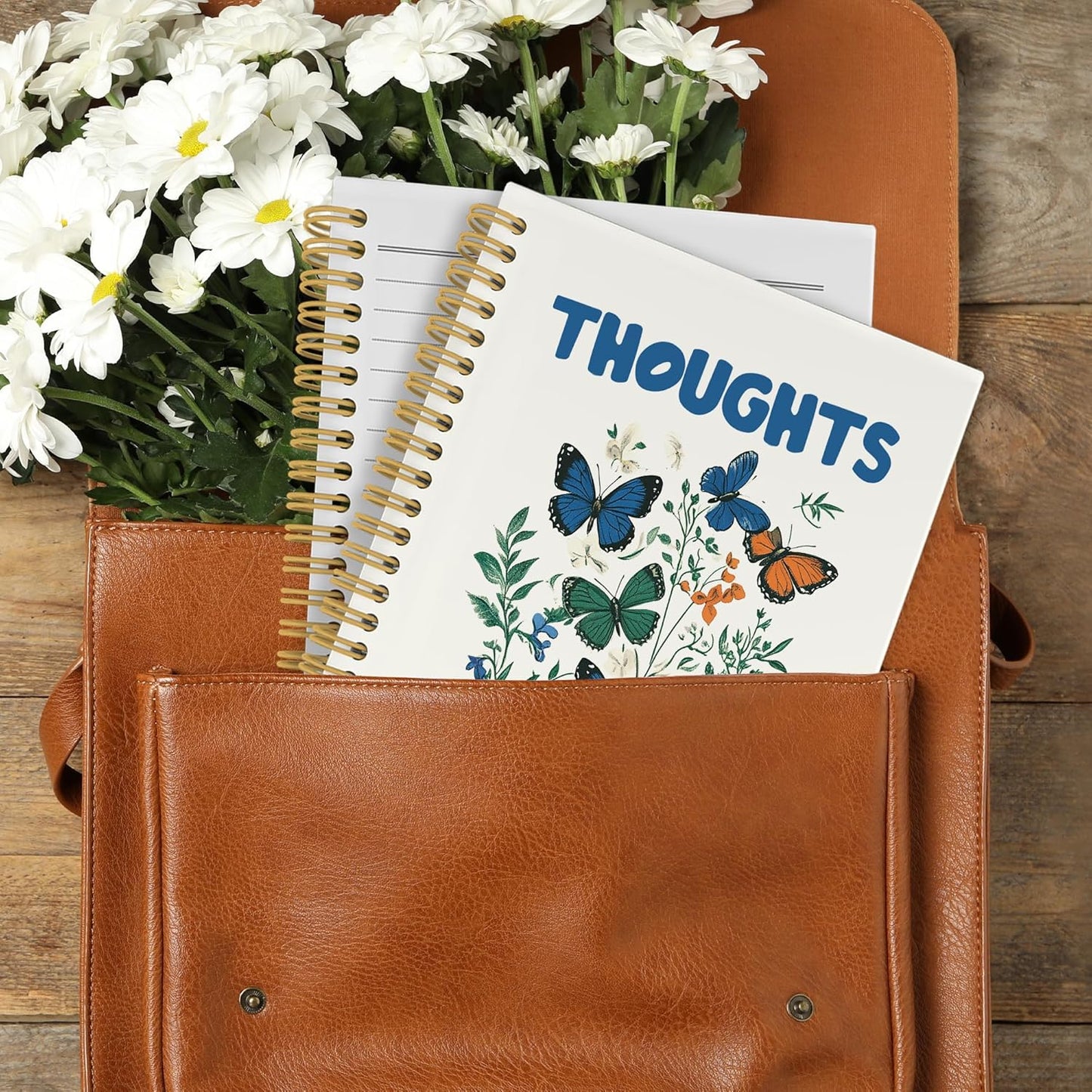 Psychology Therapist Gifts Journal Notebook, Mental Health Therapy Office Supplies, School Counselor Vintage Butterfly Hardcover Spiral Notebook 5.5x8.3 Inch