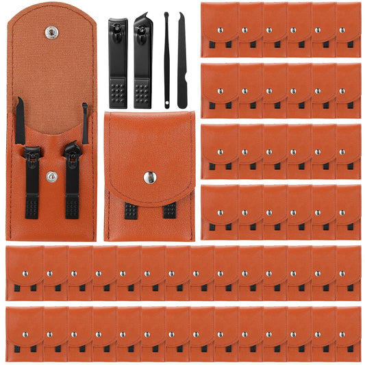 Geosar 50 Set Travel Manicure Kit Nail Clippers Pedicure Professional Nail Care Tools Stainless Steel Grooming Set with Portable Travel Case Gifts for Mother Father(Brown)