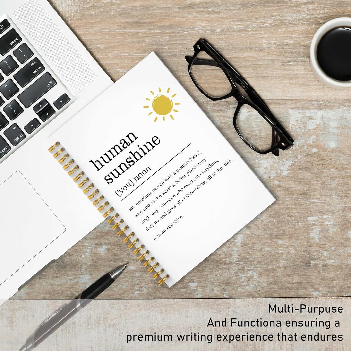 Human Sunshine Notebook Journal, Motivational Office Notebooks for Work, Human Sunshine Gifts for Women, Inspirational Gifts for Coworker, Hardcover Spiral Notebook 5.5x8.3