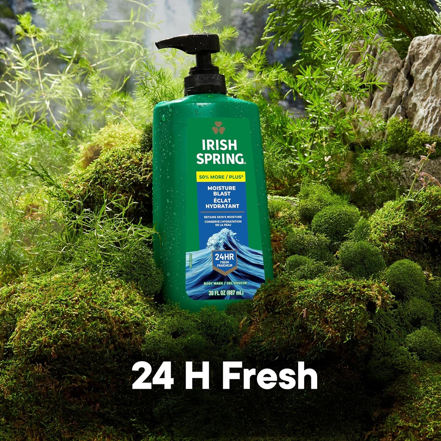 Irish Spring Mens Body Wash, Moisture Blast Body Wash for Men, Feel Fresh All Day, 30 Oz Pump Bottle